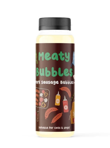 Meaty Bubbles - Buborékfújó kutyáknak és macskáknak - Sertés Kolbász Ízű 