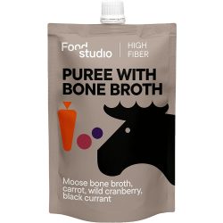   Food Studio - Püré - jávorszarvas csontleves, tőzegáfonya, feketertibizli és sárgarépa 