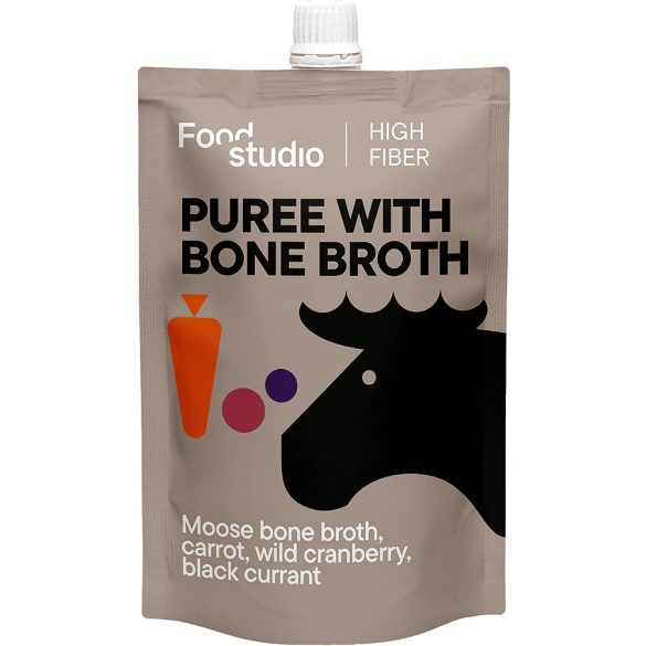 Food Studio - Püré - jávorszarvas csontleves, tőzegáfonya, feketertibizli és sárgarépa 