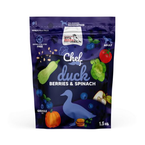 Syta Micha - Száraztáp - Kacsa, áfonya és spenót - 1,5kg