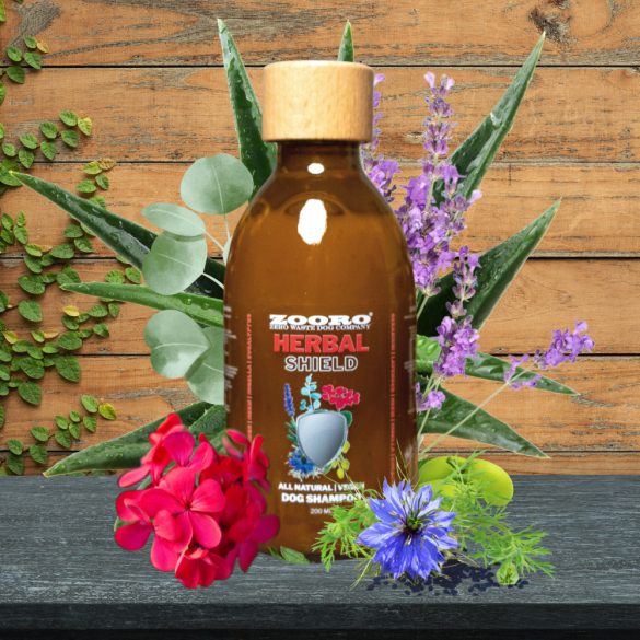 Zooro Herbal Shield - 100% természetes, vegán kutyasampon - nagy sétákhoz 