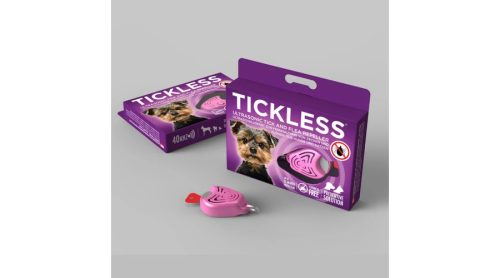 Tickelss - rózsaszín - ultrahangos kullancs- és bolhariasztó medál 