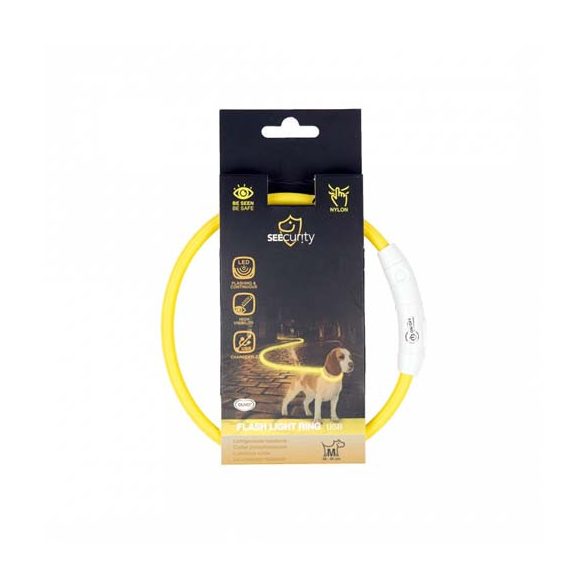DUVO+ Led Világító nyakörv USB töltővel - 65cm - sárga