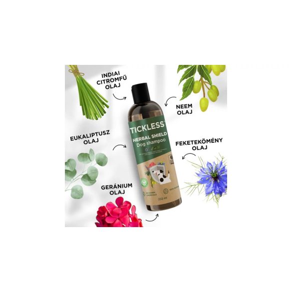 Tickless® - Herbal Shield - 100% természetes kutyasampon nagy sétákhoz