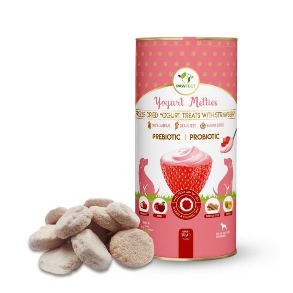 Pawfect - Melties Pre - Pre és Probiotikus Jutalomfalat eperrel 