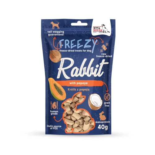 Syta Micha - FREEZY - Liofilizált jutalomfalat - Nyúl és Papaja 