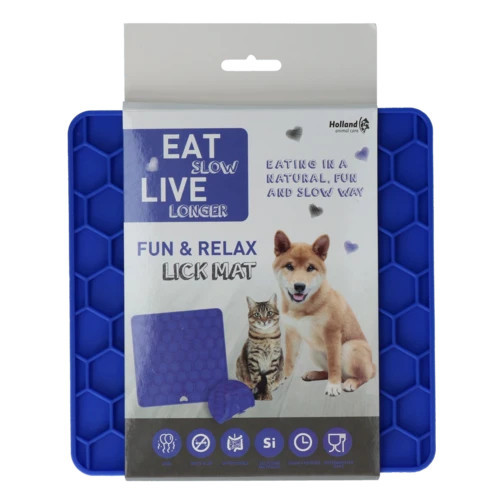 Eat Slow Live Longer Fun & Relax lick mat - Kék 