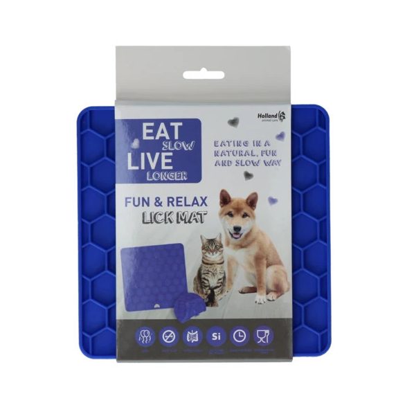 Eat Slow Live Longer Fun & Relax lick mat - Kék 