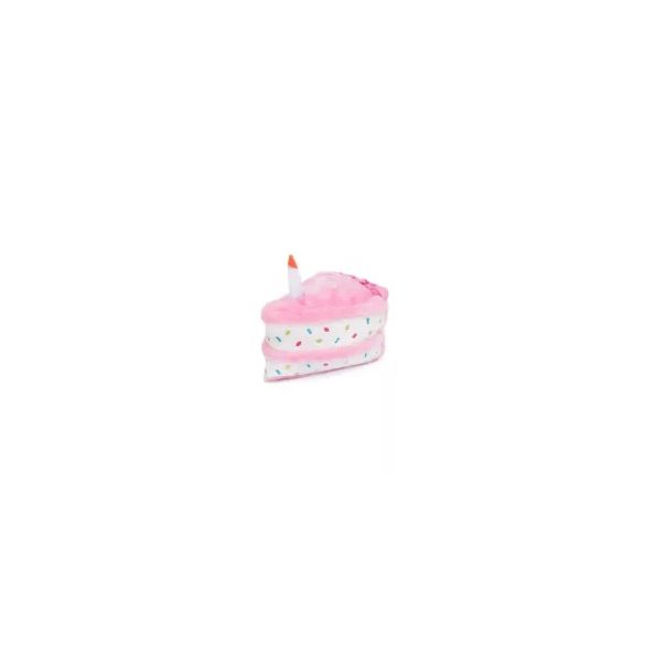 ZippyPaws Születésnapi sípoló tortaszelet rózsaszín 18cm